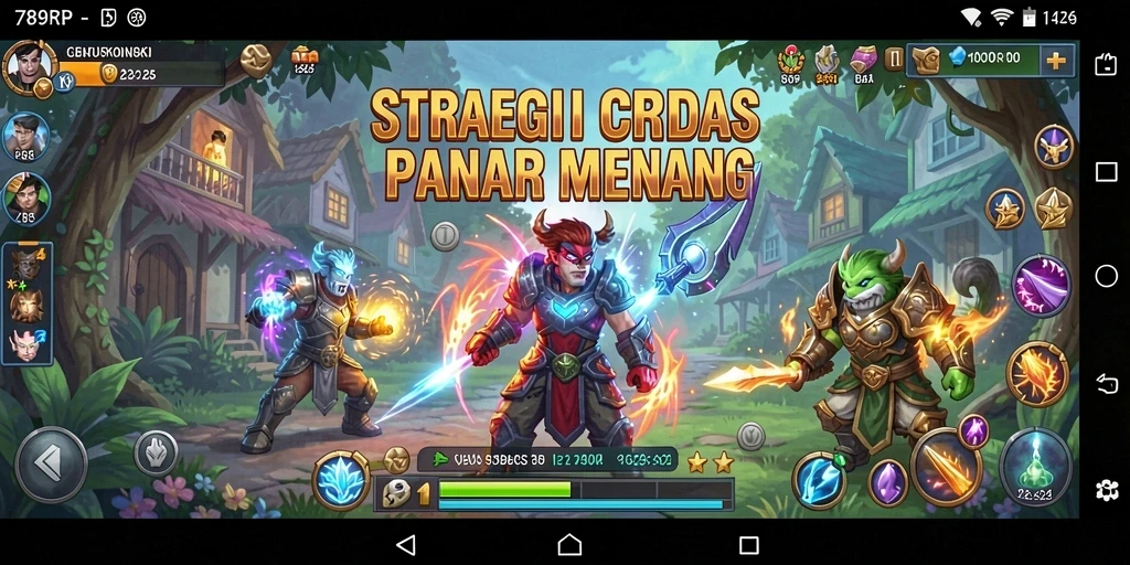 Tampilan layar permainan 789RP yang menampilkan pertempuran strategi intens.