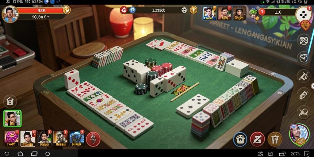 Tampilan gameplay Domino yang menarik dan interaktif dalam 9ZK.