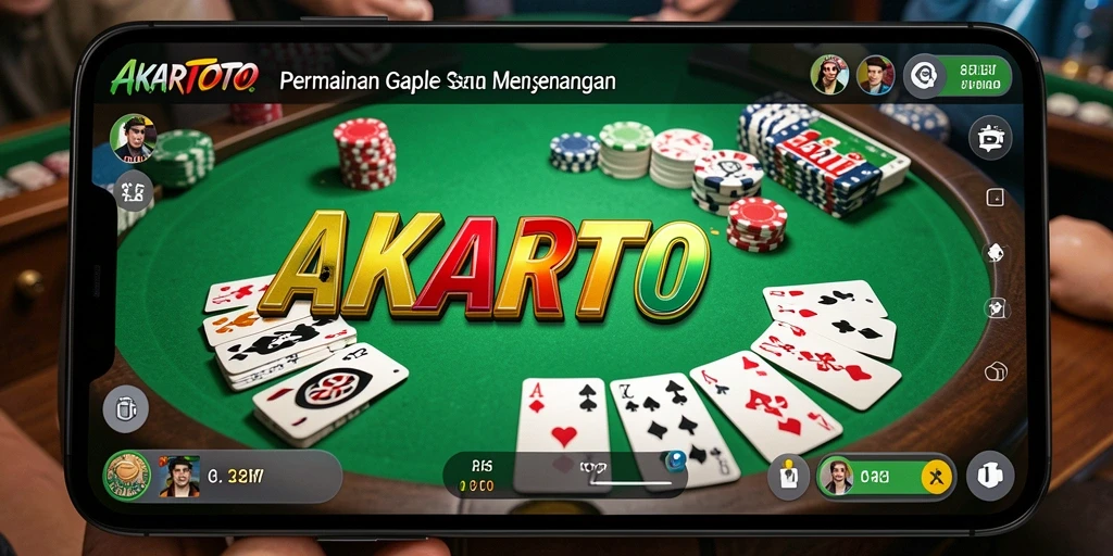 Tampilan menarik dari gameplay Gaple AKARTOTO yang mengasyikkan.