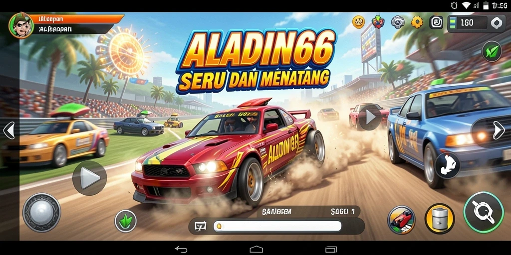 Tampilan gameplay menarik dari ALADIN66 saat balapan.