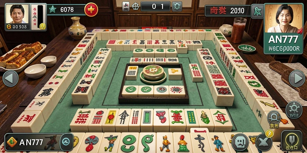 Tampilan gameplay AN777 yang menarik dengan grafis Mahjong berkualitas.