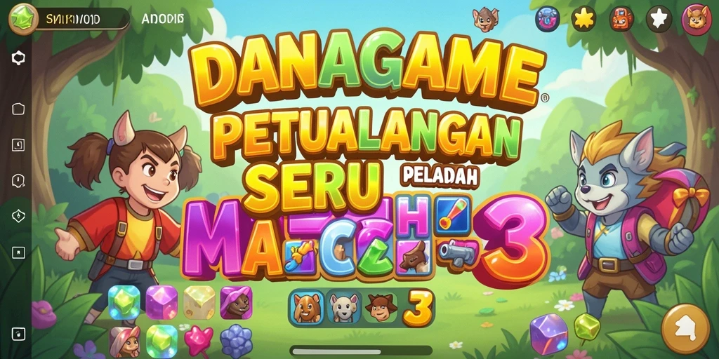 Screenshot utama DANAGAME menampilkan gameplay Match-3 yang seru.