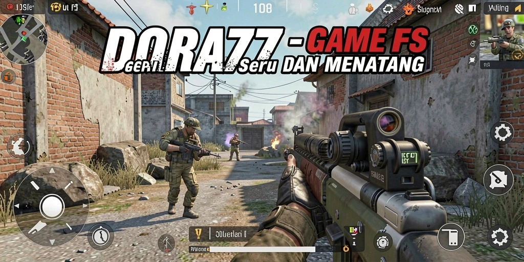 Tampilan gameplay DORA77 dengan aksi tembak-menembak yang intens.