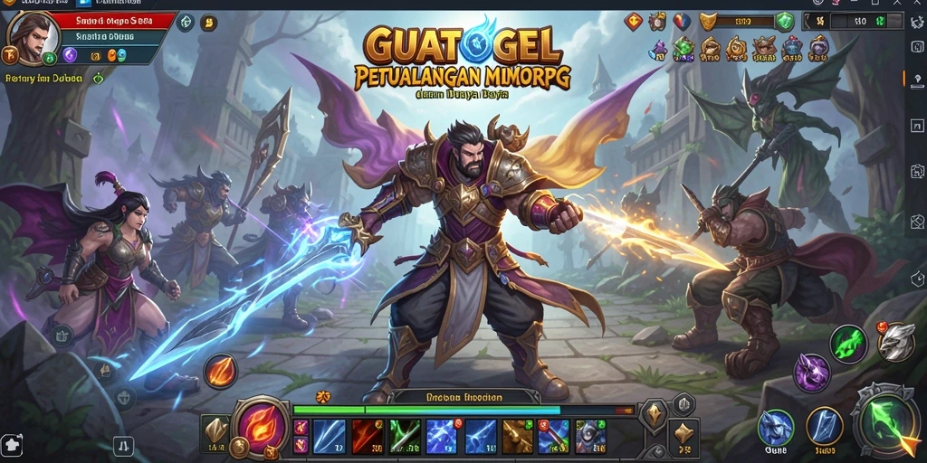 Tampilan gameplay GUATOGEL yang menegangkan dalam pertarungan MMORPG.