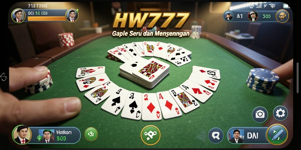 Tangkapan layar menunjukkan gameplay Gaple yang menarik dan interaktif.