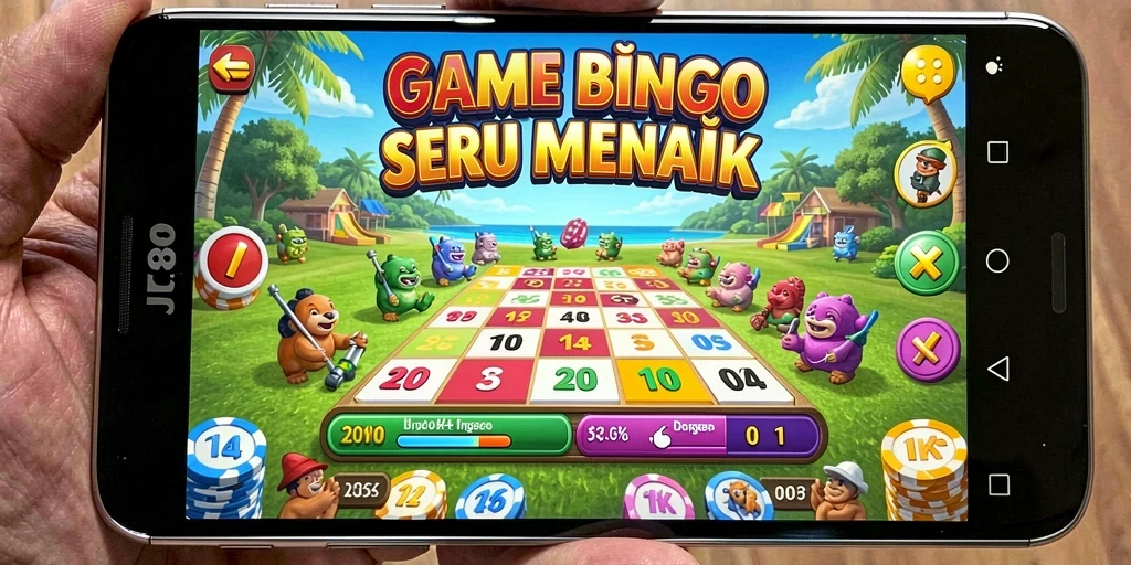Tampilan gameplay seru di JKT8 dengan kartu Bingo yang menarik.