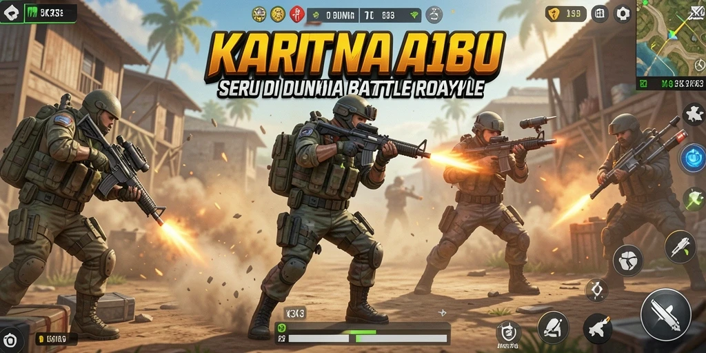 Screenshot K3K3 menampilkan aksi mendebarkan dalam permainan Battle Royale.