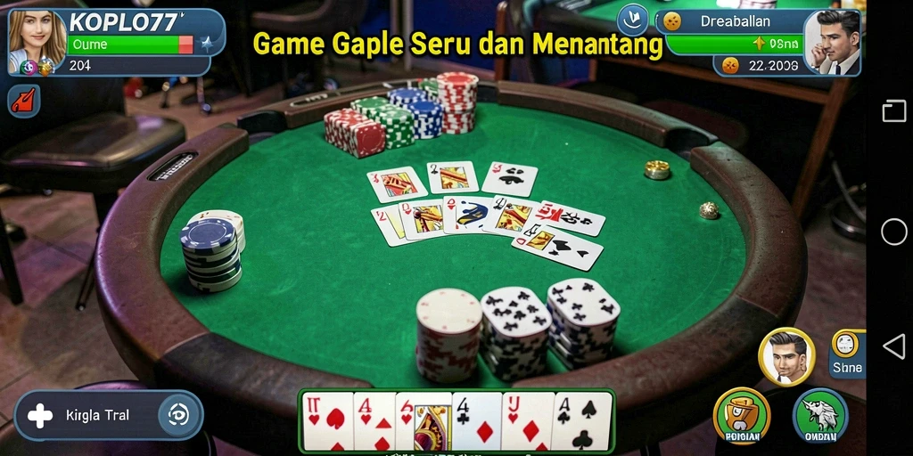 Tampilan gameplay Gaple yang menarik dan seru di KOPLO77.