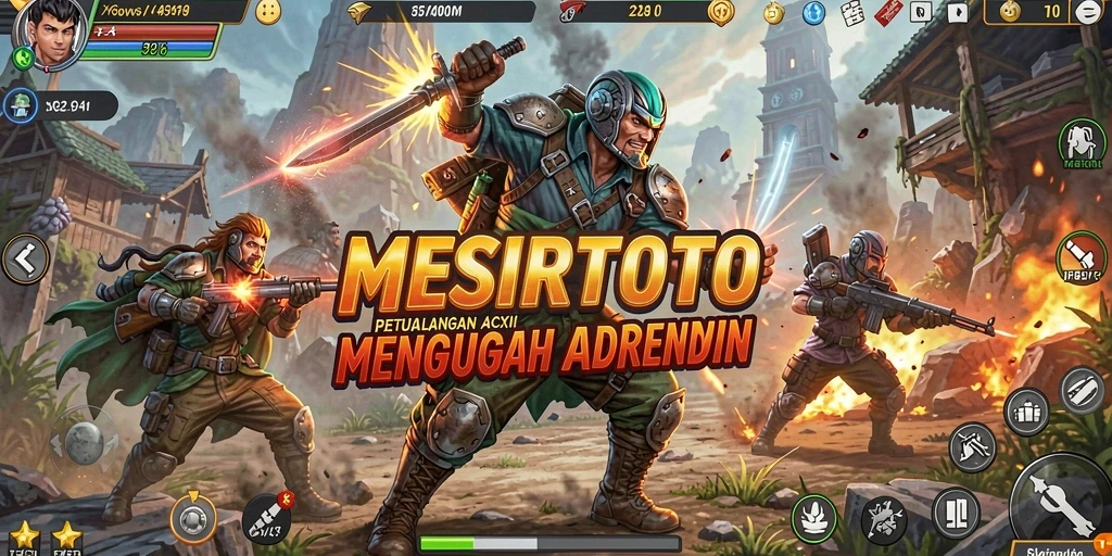 Screenshot dari gameplay MESIRTOTO menampilkan aksi petualangan yang mendebarkan.