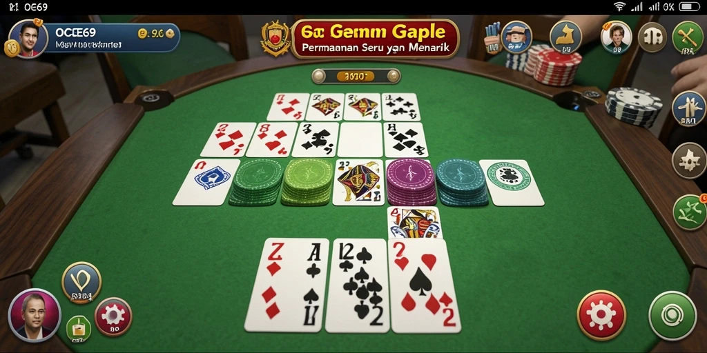 Screenshot gameplay OCE69 yang menunjukkan keseruan bermain Gaple.