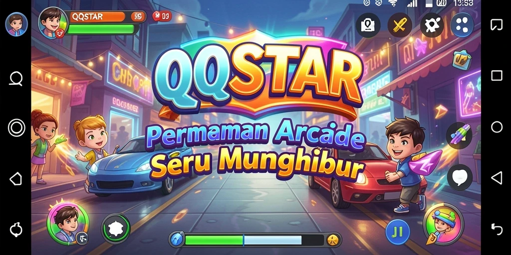 Screenshot QQSTAR menampilkan gameplay yang seru dan menantang.