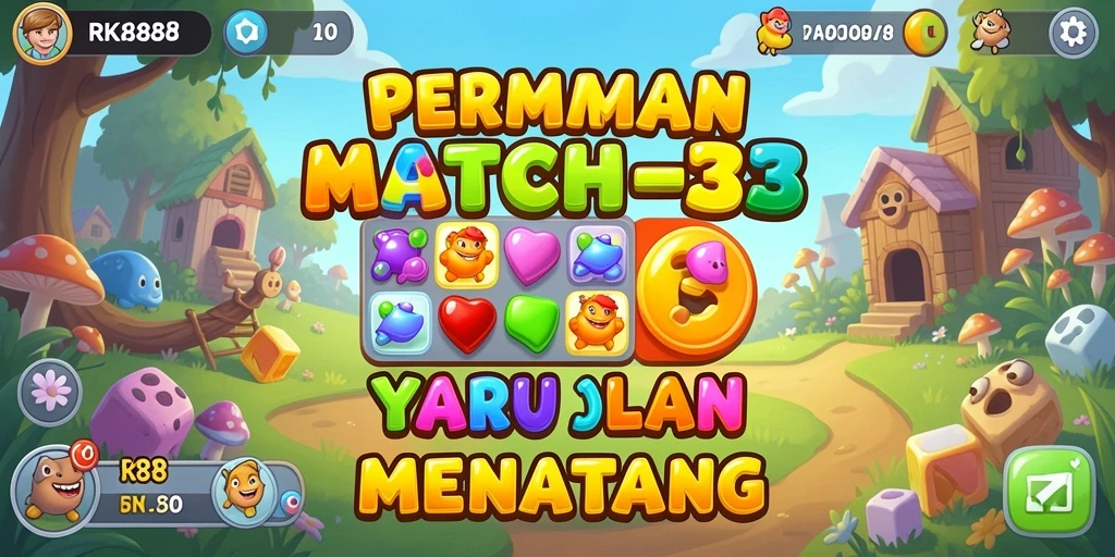 Tangkapan layar gameplay RK88 dengan pencocokan bentuk yang menarik.