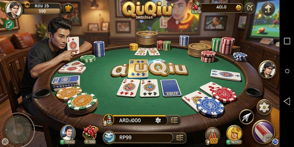 Tampilan gameplay seru dari RP99 dalam permainan QiuQiu.